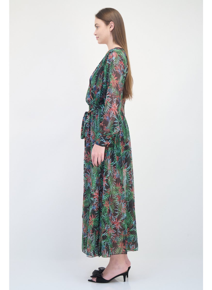 Women Allover Print Maxi Dress, Multicolor