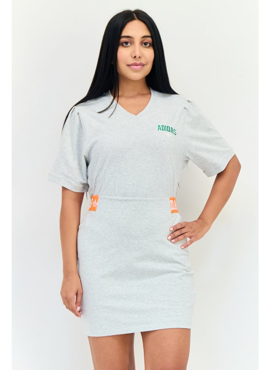 Women Sportswear Fit Embroidered Logo Outdoor Dress, Grey