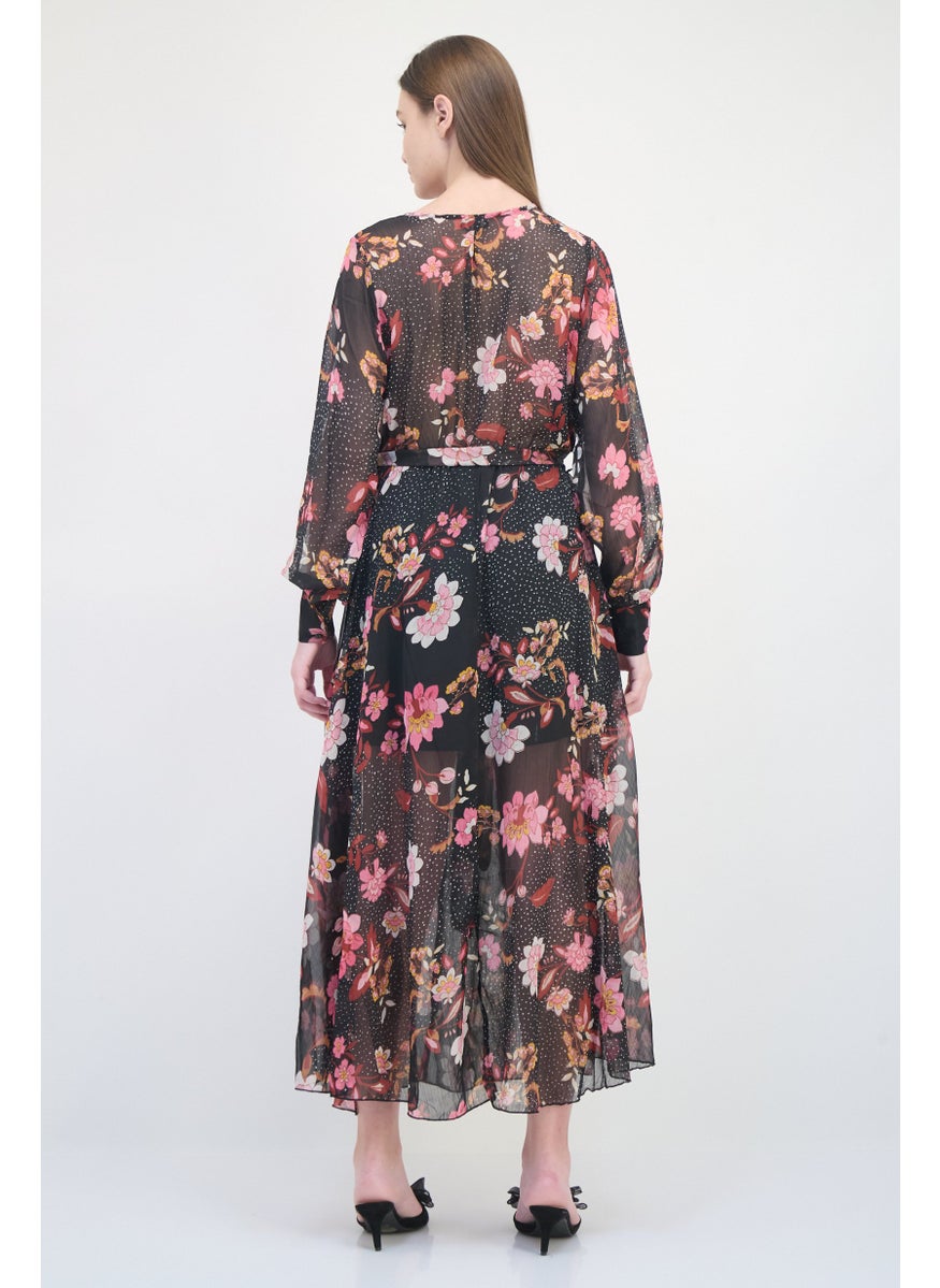 Women Floral Print Maxi Dress, Floral