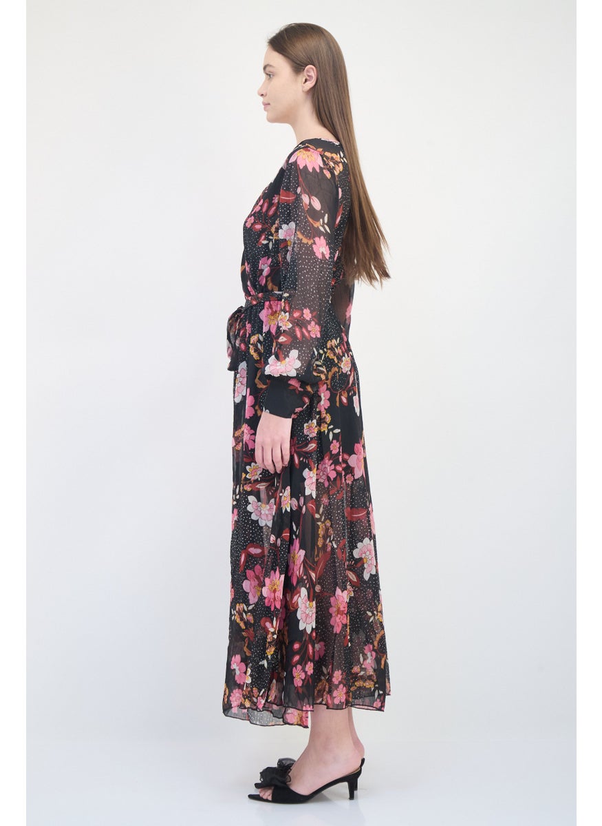 Women Floral Print Maxi Dress, Floral