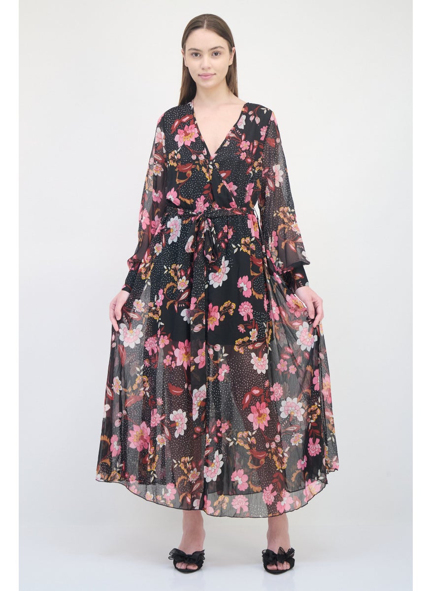 Women Floral Print Maxi Dress, Floral