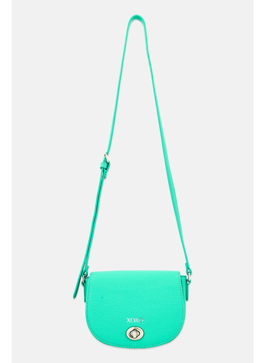 Women Brand Logo Crossbody Bag, Green