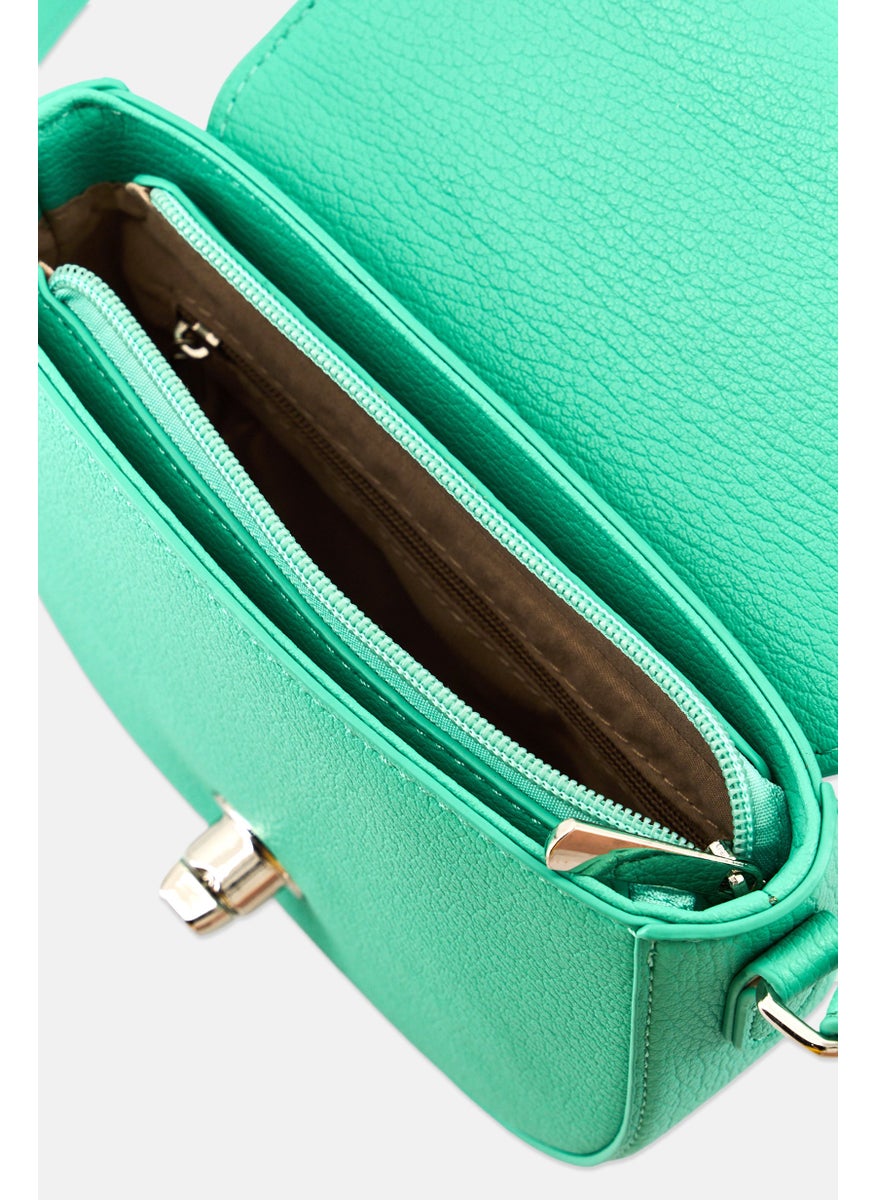 Women Brand Logo Crossbody Bag, Green