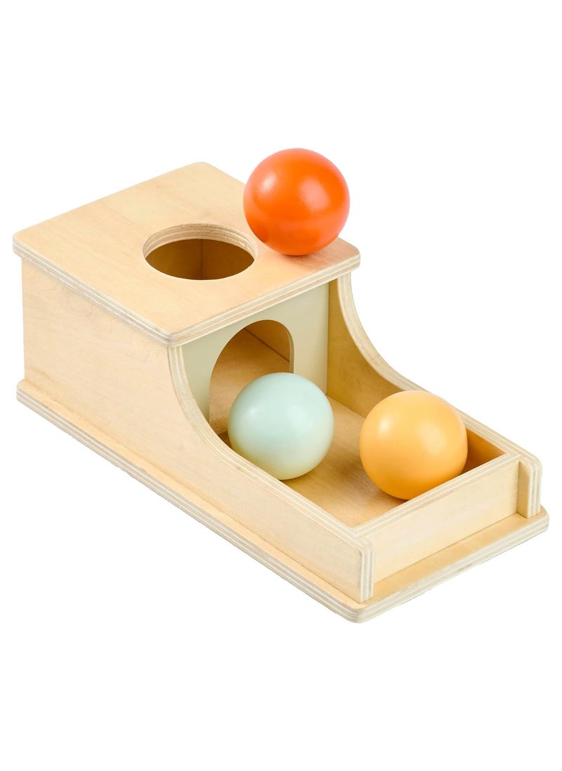 Wooden Montessori Toys, Object Permanence Box with Balls, Colorful Wood Drawer Toys Baby Fine Motor Skills Learning Toy Developmental Toy for Kids Toddler Infant (Balls)