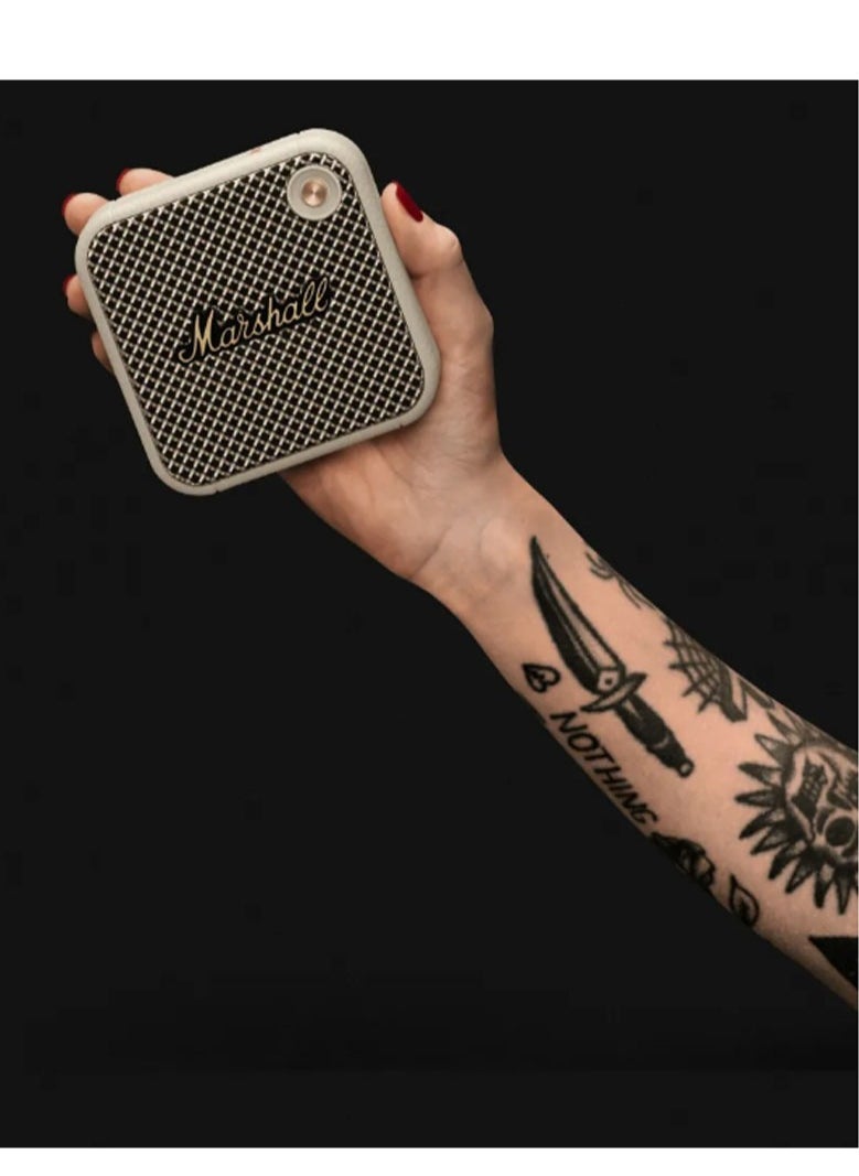 Willen Bluetooth Speaker, Wireless, 15+ Hours Playtime, Water-Resistent, Cream CreamQuick Charge, Stackable - Brass And  Cream