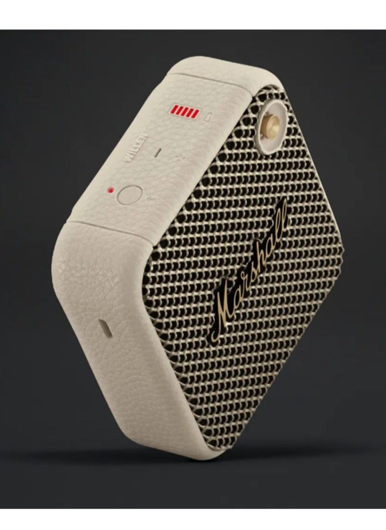 Willen Bluetooth Speaker, Wireless, 15+ Hours Playtime, Water-Resistent, Cream CreamQuick Charge, Stackable - Brass And  Cream
