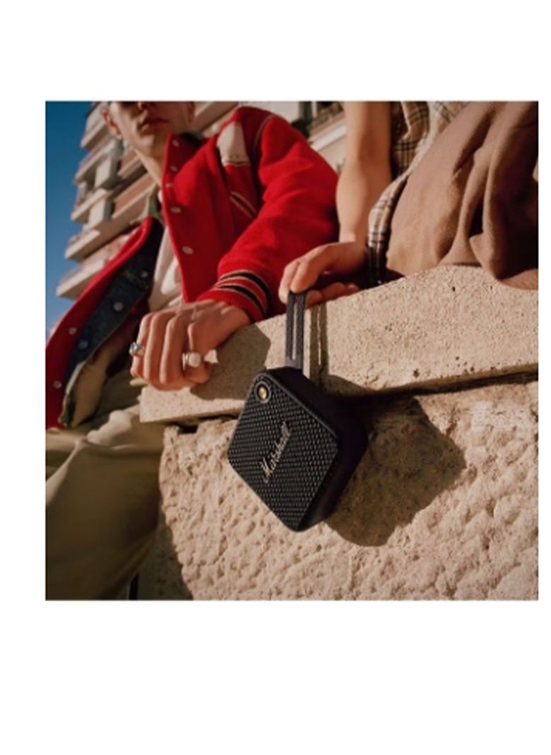 Willen Bluetooth Speaker, Wireless, 15+ Hours Playtime, Water-Resistent, Quick Charge, Stackable - Brass And Black