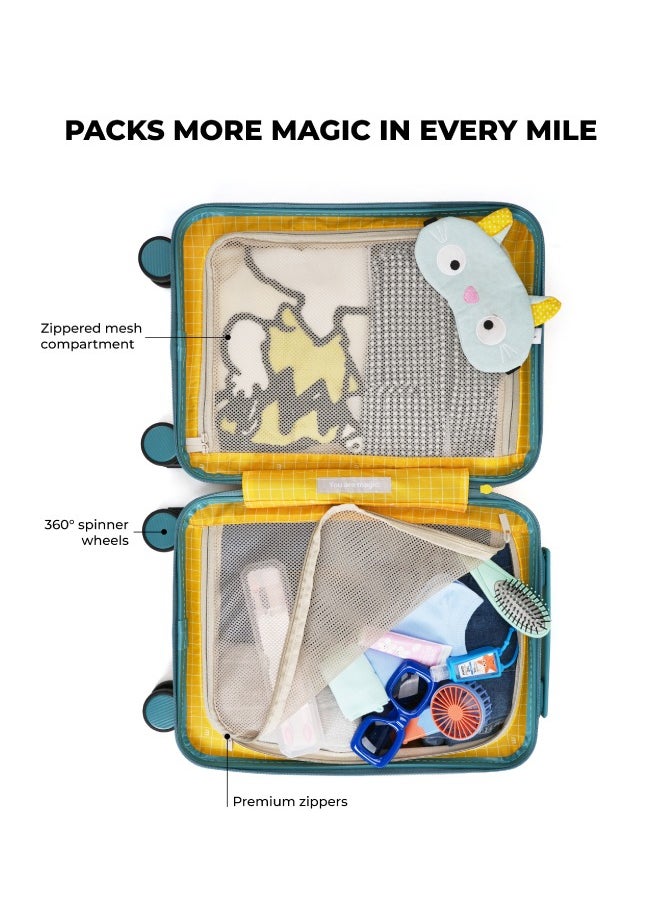MOKOBARA The Moko Blocks Unbreakable Polycarbonate Extra Light Weight Kids Luggage | Hard Trolley Suitcase for Kids (38 cms (7-12 Years), Cotton Candy)