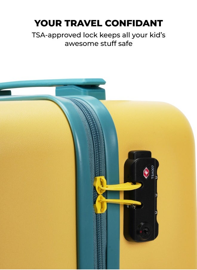 MOKOBARA The Moko Blocks Unbreakable Polycarbonate Extra Light Weight Kids Luggage | Hard Trolley Suitcase for Kids (38 cms (7-12 Years), Cotton Candy)