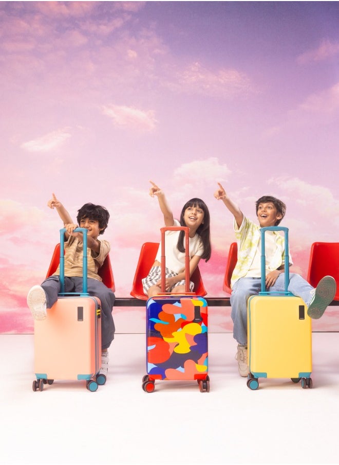 MOKOBARA The Moko Blocks Unbreakable Polycarbonate Extra Light Weight Kids Luggage | Hard Trolley Suitcase for Kids (38 cms (7-12 Years), Cotton Candy)