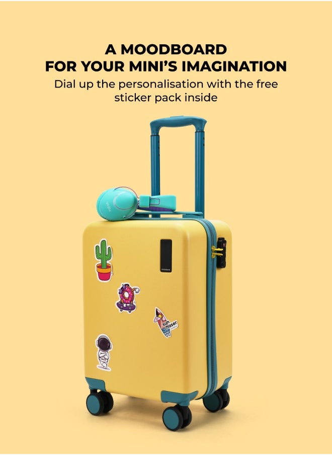 MOKOBARA The Moko Blocks Unbreakable Polycarbonate Extra Light Weight Kids Luggage | Hard Trolley Suitcase for Kids (38 cms (7-12 Years), Cotton Candy)