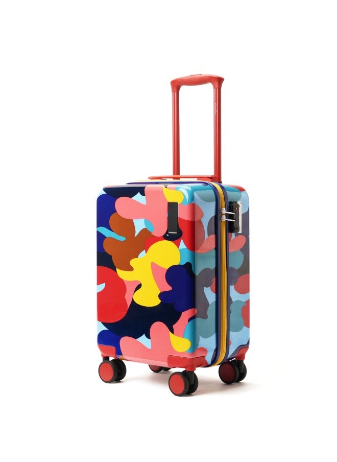 MOKOBARA The Moko Blocks Unbreakable Polycarbonate Extra Light Weight Kids Luggage | Hard Trolley Suitcase for Kids (38 cms (7-12 Years), Cotton Candy)