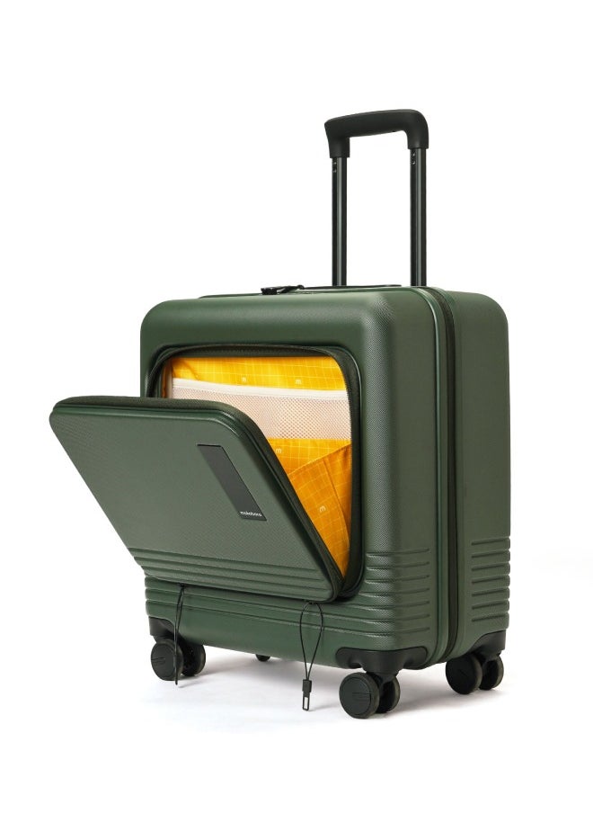 MOKOBARA Polycarbonate The Cabin Overnigher Luggage Black 48 Cm Small German Makrolon Poly-Carbonate Hard Sided 8 Hinomoto Wheels Cabin Hinimoto Wheels Suitcase Trolley - Seaweed Green 2.0 Medium