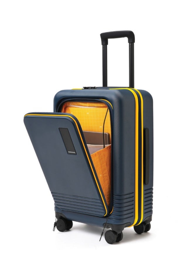 MOKOBARA Polycarbonate The Cabin Pro Luggage 58Cms Cabin Size German Makrolon Poly-Carbonate Soft 8 Hinomoto Wheels Suitcase Trolley (Ocean Sunray 2.0 - Black), Small