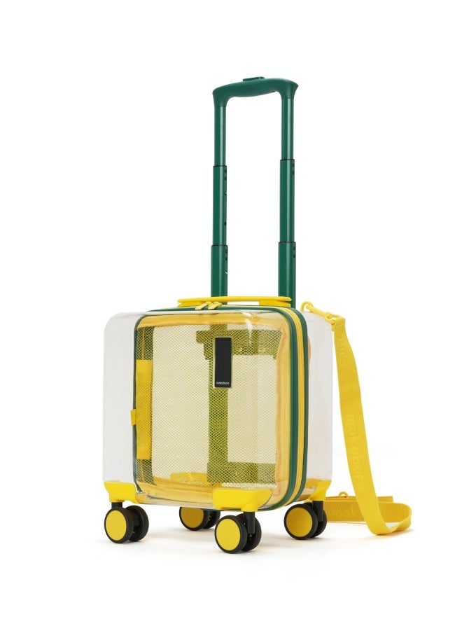 MOKOBARA The Moko Blocks Unbreakable Polycarbonate Extra Light Weight Kids Luggage | Hard Trolley Suitcase for Kids (38 cms (3-8 Years), Invisible Man)