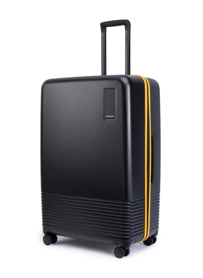 MOKOBARA Iconic Range The Check-in Luggage 79cms Large Size German Makrolon Polycarbonate Hard Sided 8 Hinomoto Spinner Wheels Suitcase Trolley Black-Crypto Sunray (Limited Edition)