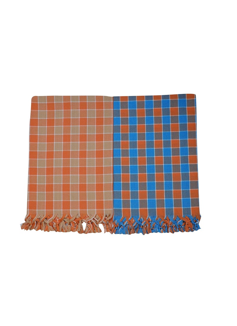 Saagar Tex Pure Cotton Bath Towels kajol30x602 PiecesColorOrangeBlue