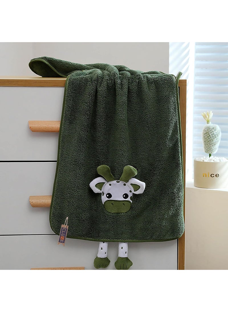 CLUZE Cute Cow Decorative Hand Towels for Bathroom Kitchen Hanging Washcloths Soft Towels Gift for Cow Lover Green