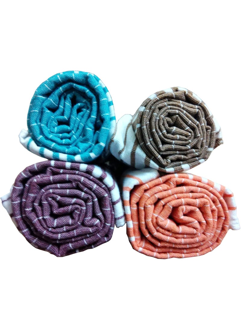 Fancyadda Cotton Bath Towel Combo 400 GSM Set of 4 Multicolor Big Size