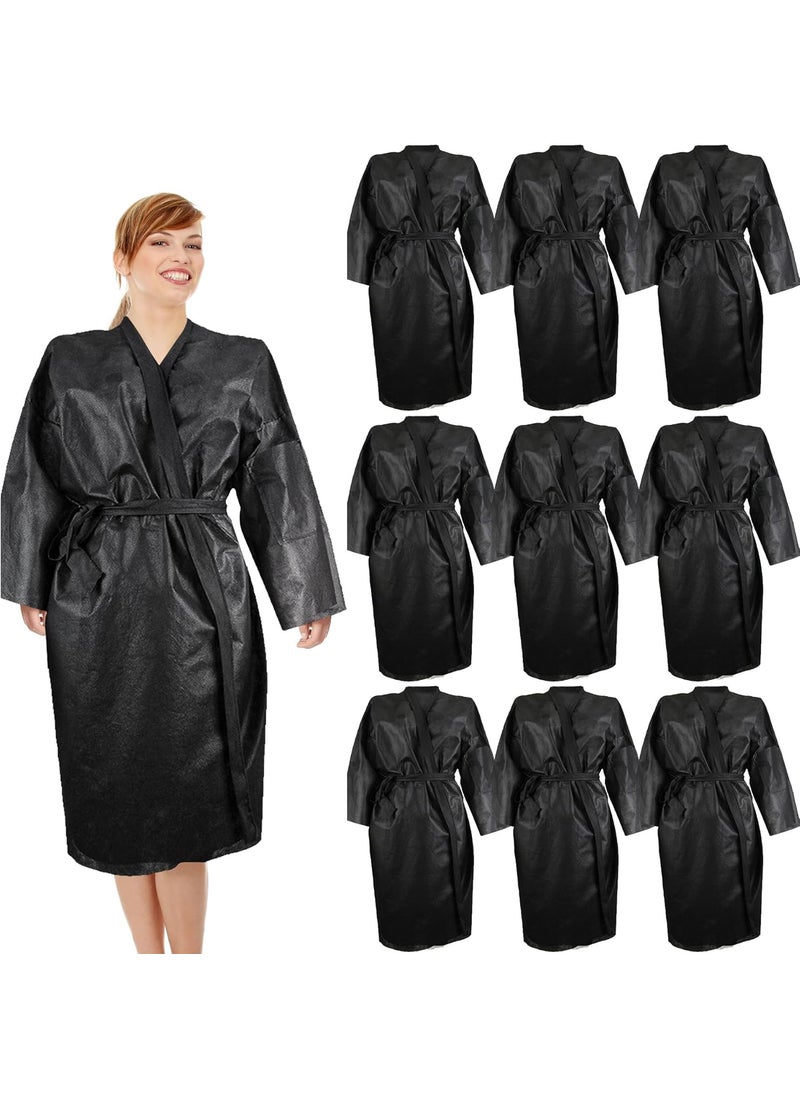 Framendino, 20 Pack Disposable SPA Black Robes Non-Woven Body Wrap for Beauty Salon