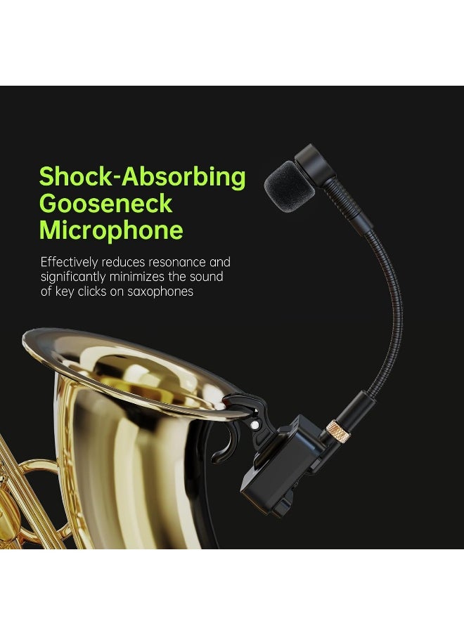 Xvive U7 Saxophone Microphone Wireless System 2.4 GHz Wireless Microphone for Saxophones, Trumpet, Trombone Brass Instruments