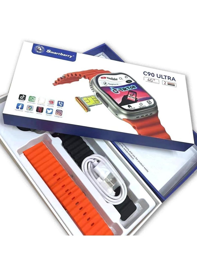 C90 Ultra Full Android 4G SIM Smartwatch – 2.2