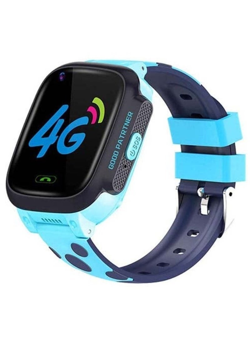 4G GPS Waterproof Kids Smart Watch – Real-Time Location Tracking, Two-Way Calling Functionality, Blue Color, Durable Design, Perfect for Child Safety and Communication