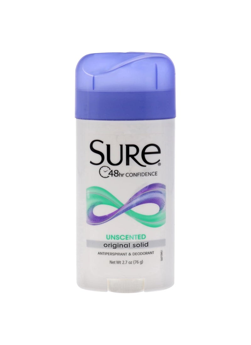 Sure Original Solid Unscented, Anti-Perspirant Deodorant 2.70 oz