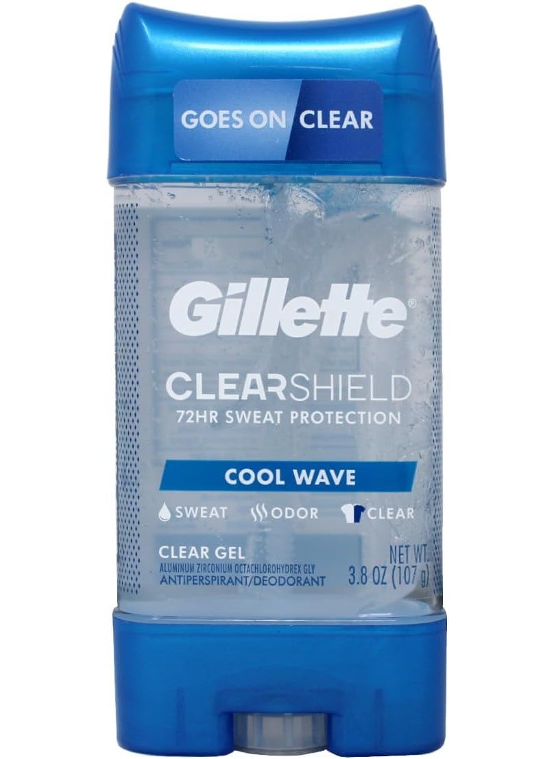 Gillette Anti-Perspirant Deodorant Clear Gel, Cool Wave 3.8 oz