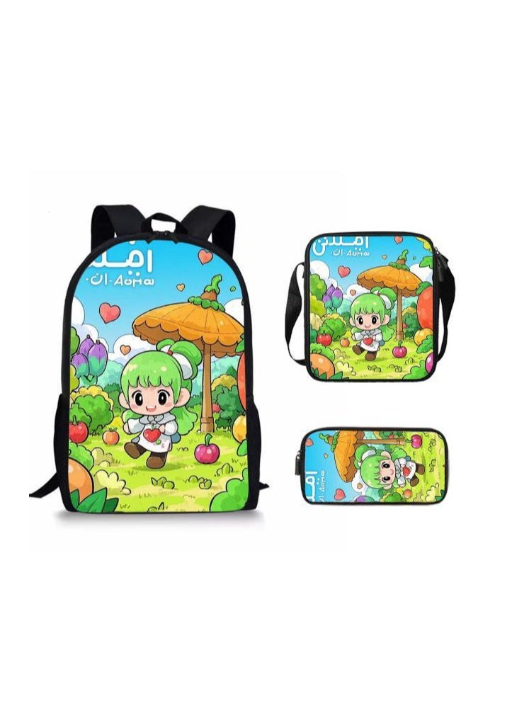 Cartoon style universal three-piece schoolbag - 792