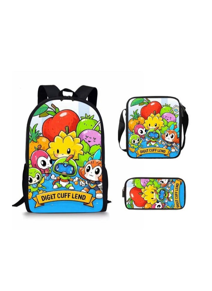 Cartoon style universal three-piece schoolbag - 1238