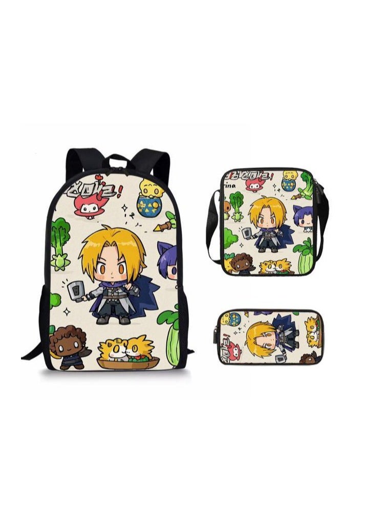Cartoon style universal three-piece schoolbag - 587