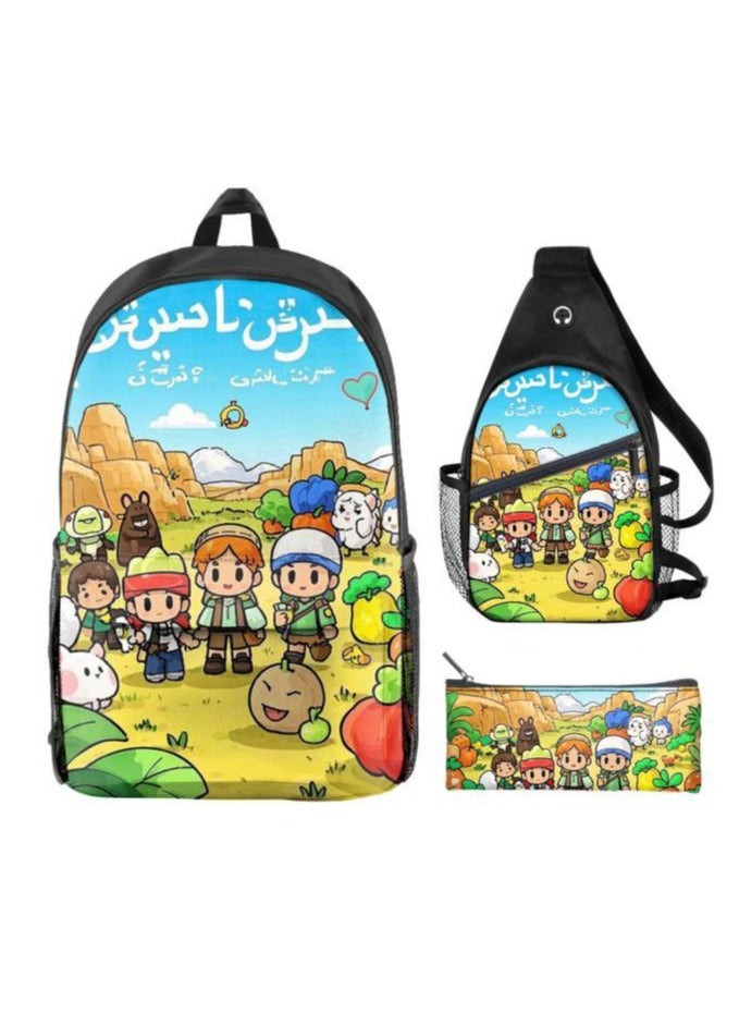 Universal cartoon new three-piece schoolbag - 854
