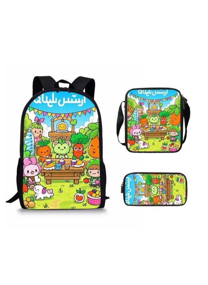 Cartoon style universal three-piece schoolbag - 641