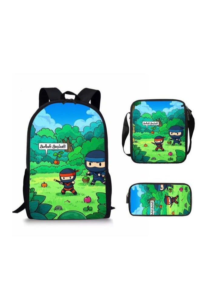 Cartoon style universal three-piece schoolbag - 618