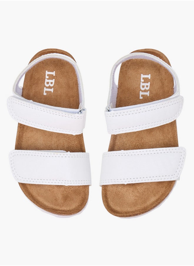 Solid Sandals with Hook and Loop Closure
