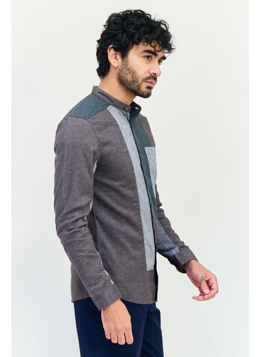 Men Regular Fit Heather Long Sleeves Casual Shirt, Multicolor
