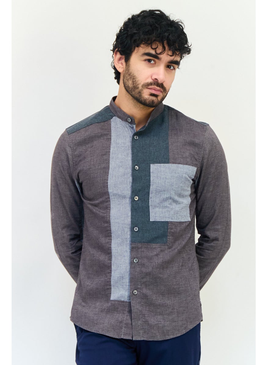 Men Regular Fit Heather Long Sleeves Casual Shirt, Multicolor