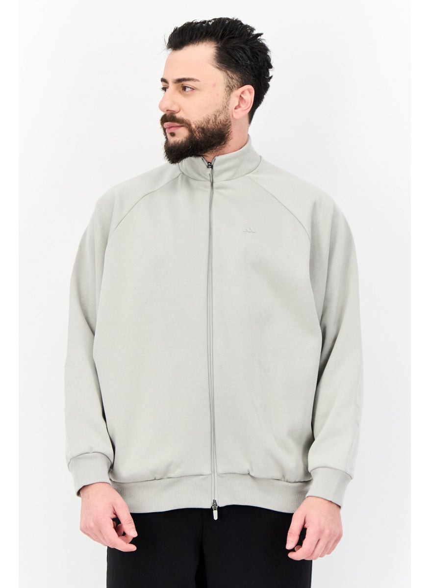 Men Sportswear Fit Long Sleeves Outdoor Sweatshirt, Grey
