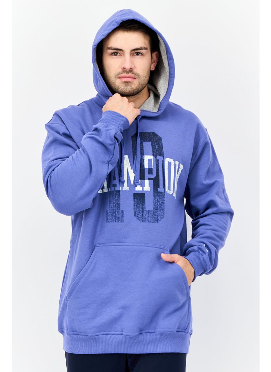 Men Big And Tall Long Sleeves Outdoor Hoodie, Light Purple