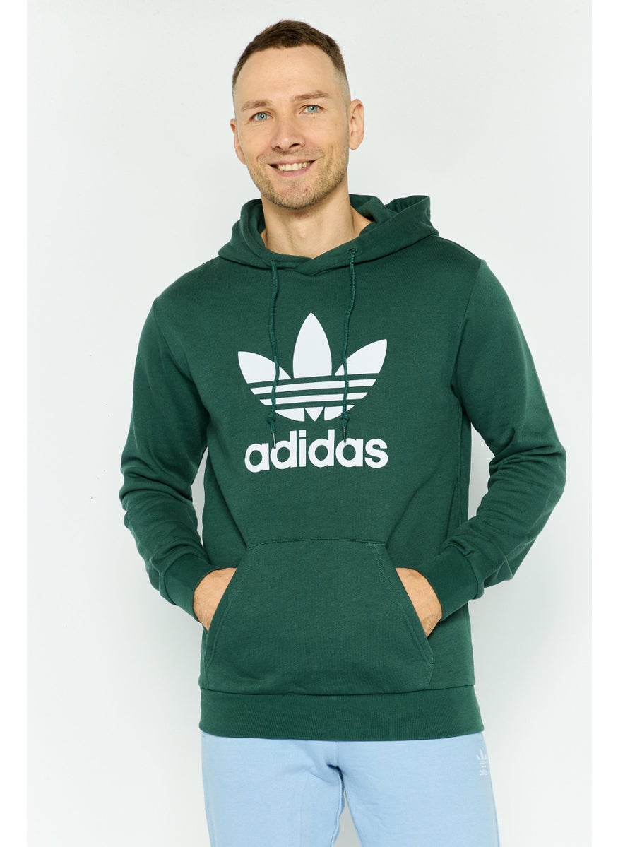Men Sportswear Fit Brand Logo Outdoor Sweatshirts, Green