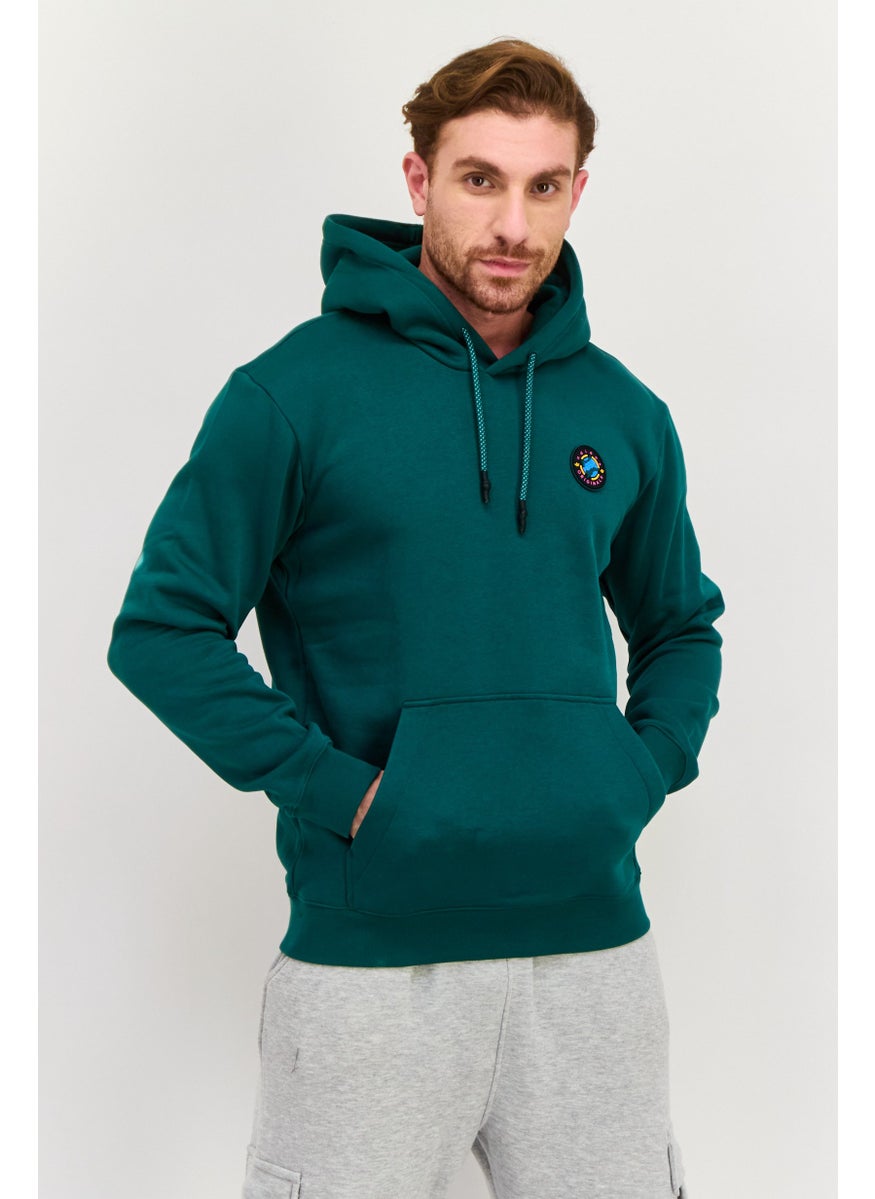 Men Sportswear Fit Long Sleeves Training Hoodies, Dark Green