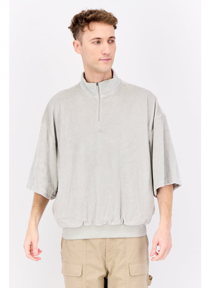 Men Sportswear Fit Long Sleeve Outdoor Sweatshirt, Grey