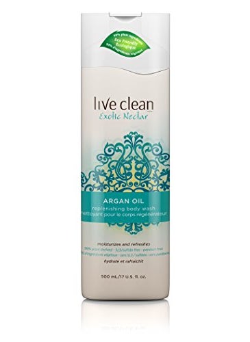 Live Clean Body Wash, Replenishing Argan Oil, 17 Oz