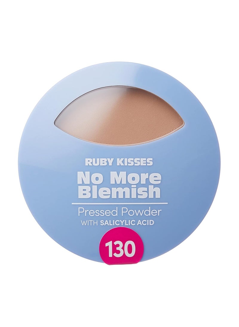 Ruby Kisses No More Blemish Face Powder with Salicylic Acid Korean Makeup Matte Finish Full Coverage Pressed Powder Buff Beige