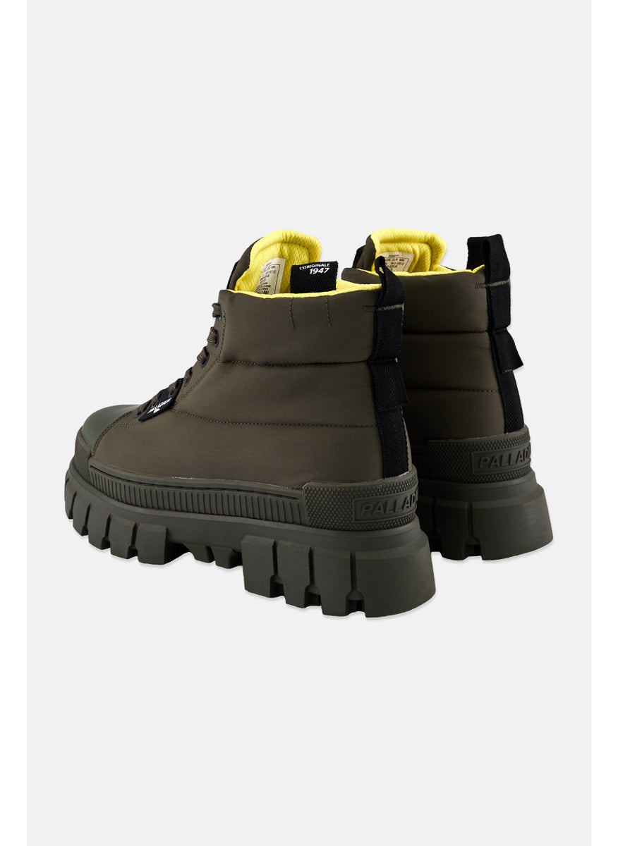 Women Revolt Boot Overcush Lace Up Ankle Boots, Dark Olive