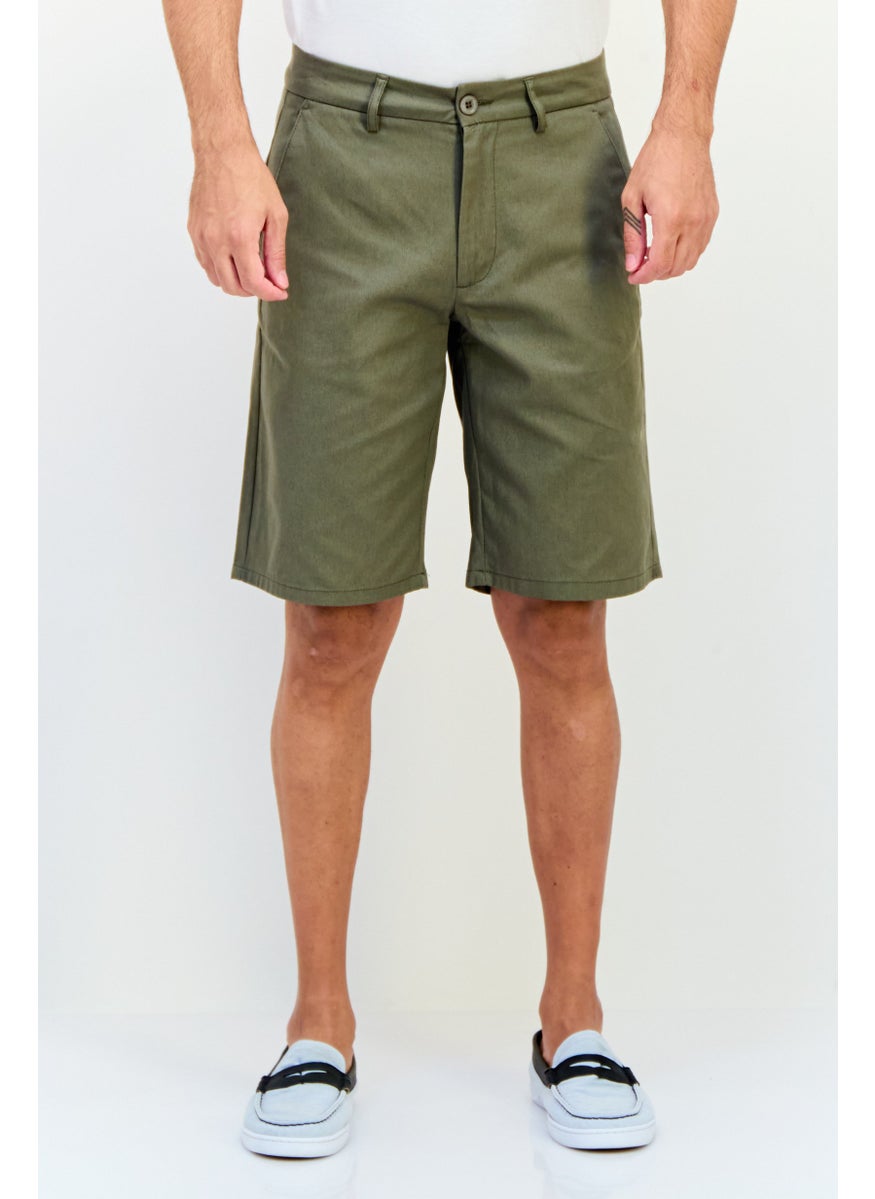 Men Plain Chino Short, Olive