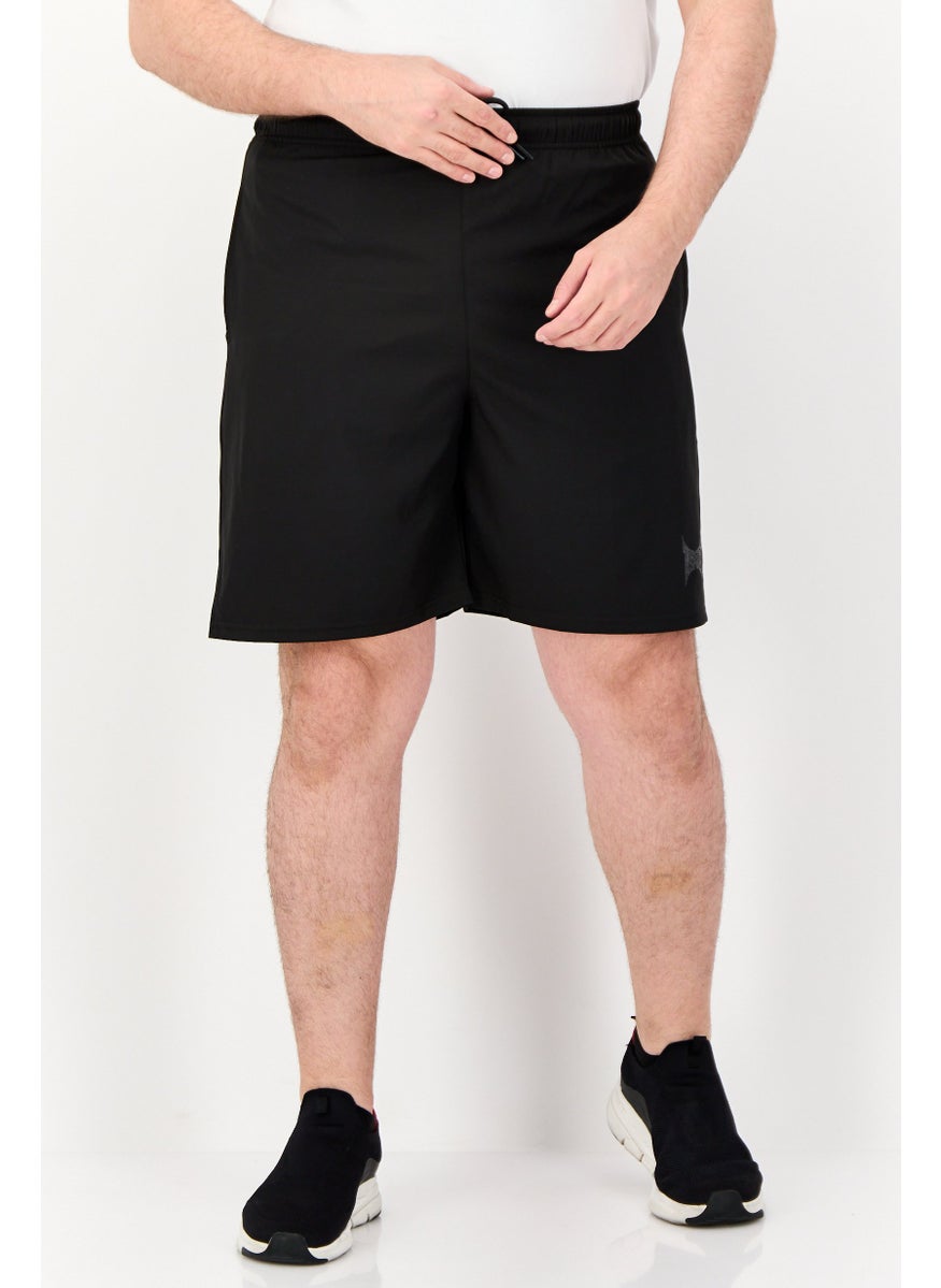 Men Sportswear Fit Brand Logo Training Shorts, Black