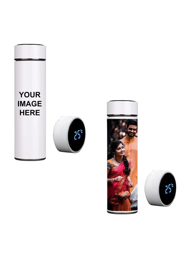 Customized Hot and Cold Bottle with Photo Print Personalise Water Bottle Hot and Cold Water Bottle 500ml Stainless Steal Bottle with Temprature Display
