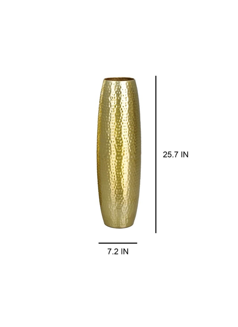 Royaloak Metal Hammered Flower Vase Small | Crafted from High-Grade Metal | Stylish Accent Piece for Any Room | Durable & Low-Maintenance | Radiant Gold Finish